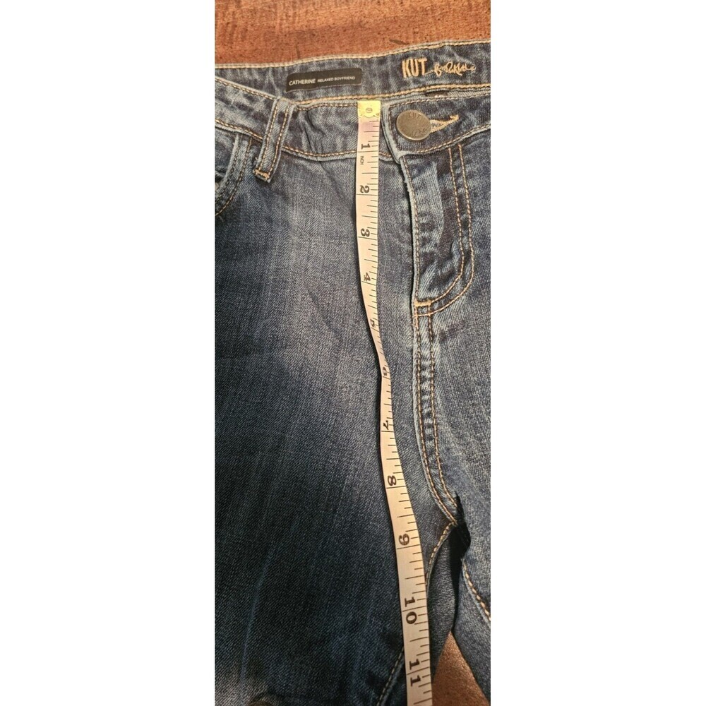 Kut From The Kloth Catherine Boyfriend Jeans Women's Size 10 Distressed Med Wash - Picture 8 of 12
